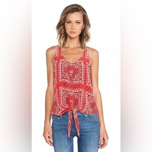 Rory Beca Red Paisley Tank Top